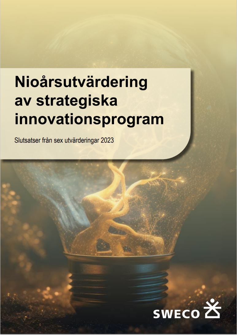 Book cover Nine-year evaluation of strategic innovation programs: Conclusions from six evaluations 2023
